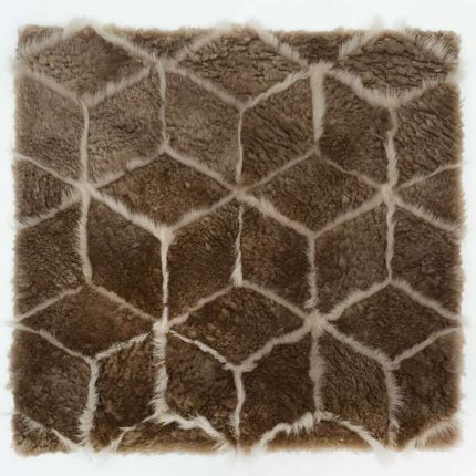 Sheepskin Rug Burgundy Diamond