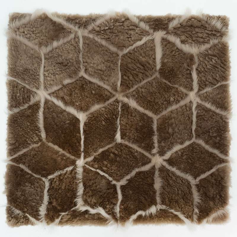 Sheepskin Rug Burgundy Diamond